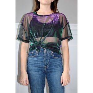 Iridescent Urban Outfitters Mesh Tee